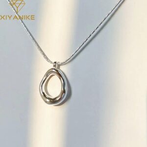 Geometric Hollow Water Droplet Necklace: Fashion Accessory for Women