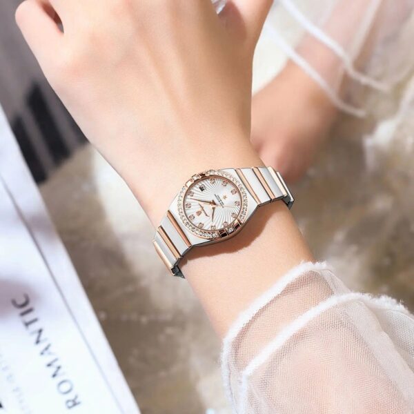 Elegant Waterproof Quartz Ladies Watch with Luminous Display & Stainless Steel Band - Image 2