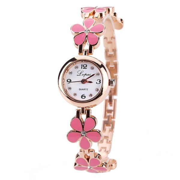 Elegant Rhinestone Flower Bracelet Watch - Image 6