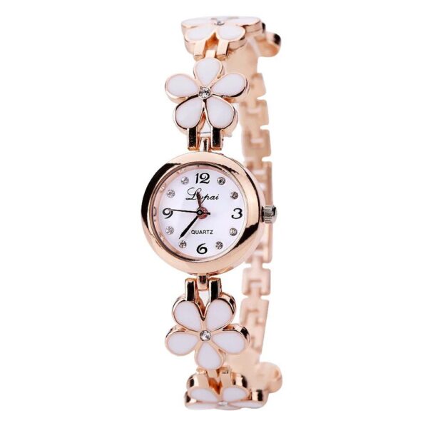 Elegant Rhinestone Flower Bracelet Watch - Image 7