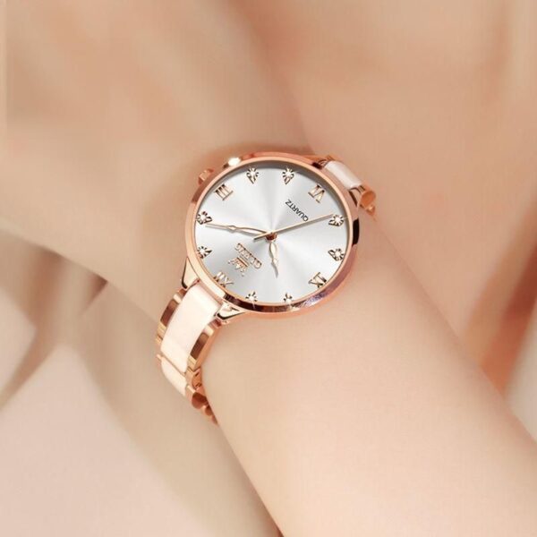 Elegant Women’s Luxury Fashion Watch with Diamond Inlay, Waterproof & Luminous Quartz Wristwatch