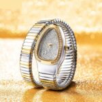 Exquisite Gold Diamond Women's Snake Watch