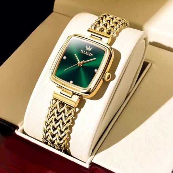 Luxury Rectangle Quartz Wristwatch for Women - Image 2