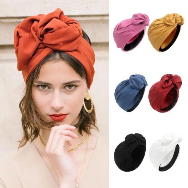 Versatile Solid Color Turban Bandana for Women - Image 6