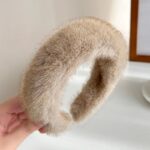 Plush Candy-Colored Fur Headbands for Women