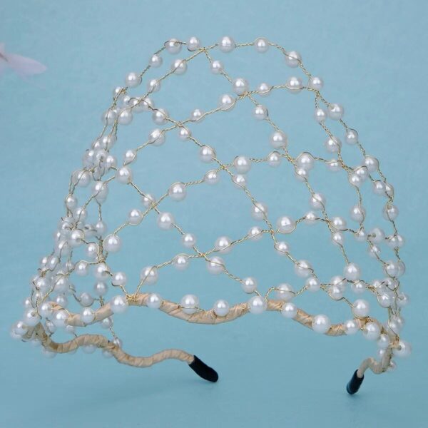 Elegant Pearl and Alloy Chain Net Headband
