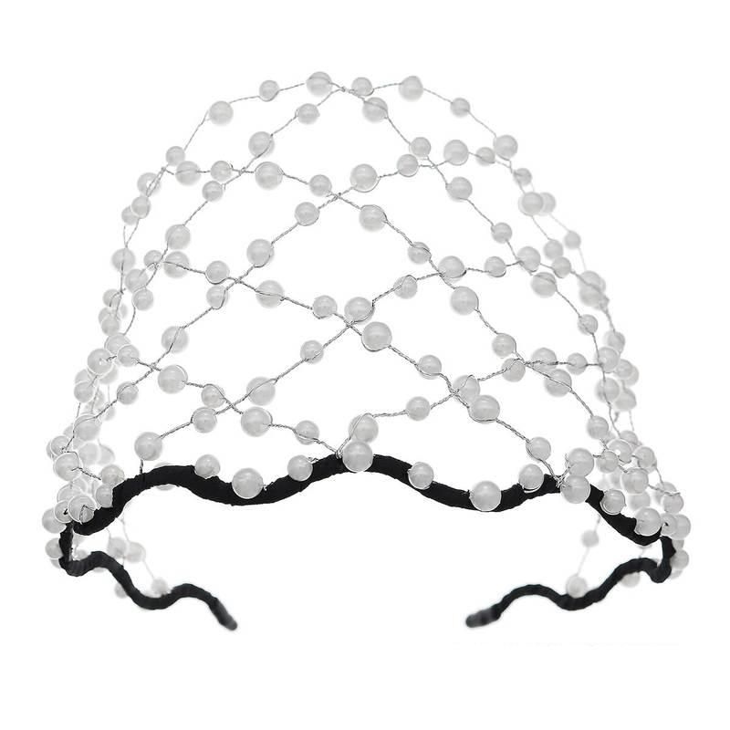 Elegant Pearl and Alloy Chain Net Headband