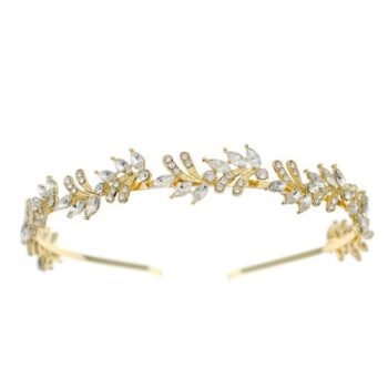 Elegant Silver & Gold Rhinestone Crystal Tiara