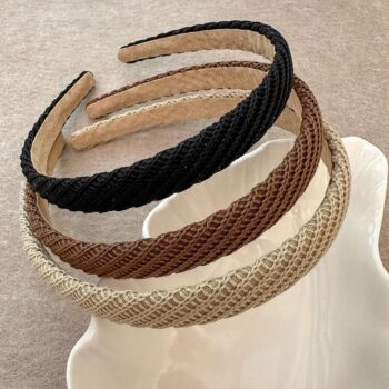 Elegant Vintage Hairband – Classic Black & White Hoop Headband for Women and Girls