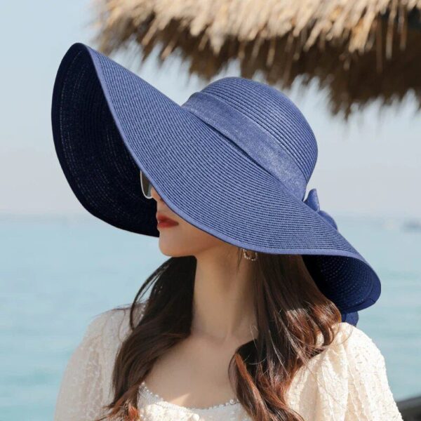 Elegant Wide Brim Summer Straw Hat for Women