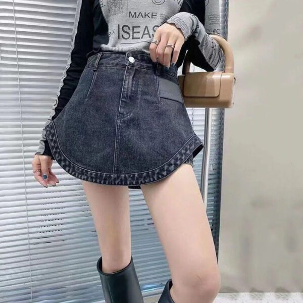 Chic High-Waist Denim Shorts - A-Line Summer Fashion for Women