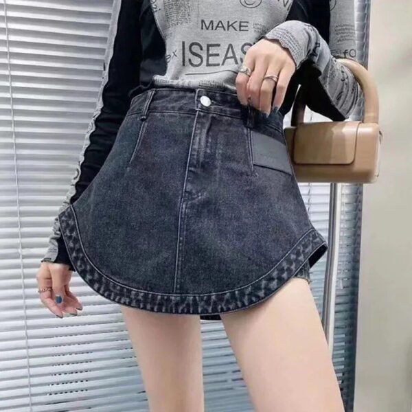 Chic High-Waist Denim Shorts – A-Line Summer Fashion for Women