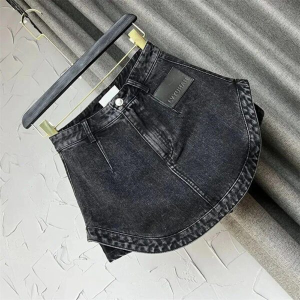 Chic High-Waist Denim Shorts - A-Line Summer Fashion for Women - Image 3