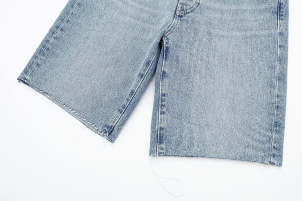 Summer Blue High-Waist Zipper Fly Denim Shorts – Casual & Chic