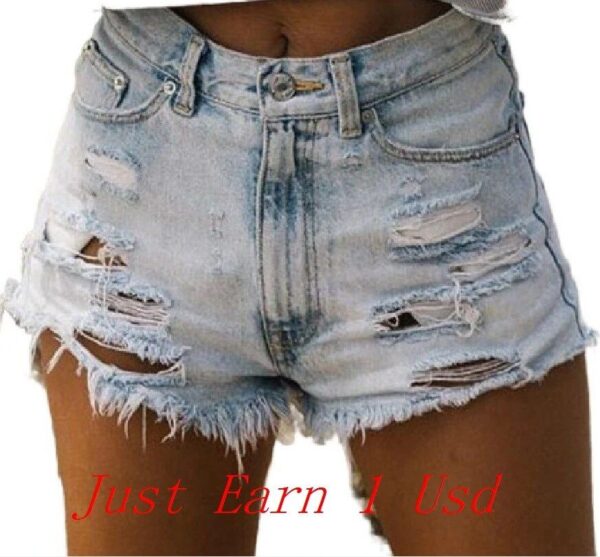 High Waist Ripped Tassel Denim Shorts – Summer Chic Hot Pants