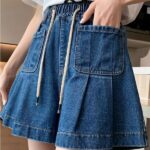 High-Waist Denim Shorts - Plus Size Korean Casual Summer Fashion