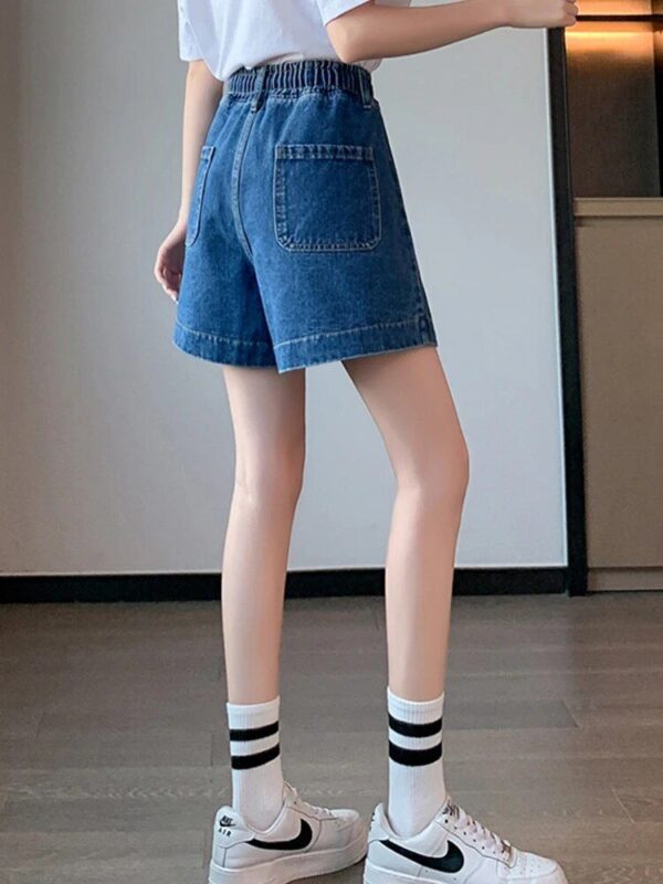 High-Waist Denim Shorts – Plus Size Korean Casual Summer Fashion