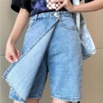 High-Waist Plus Size Denim Skirt Shorts - Summer Casual Chic