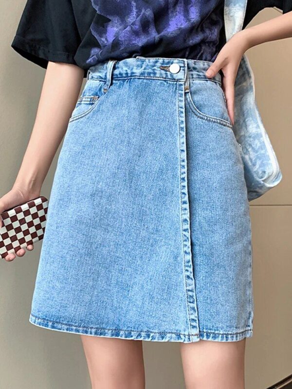 High-Waist Plus Size Denim Skirt Shorts – Summer Casual Chic