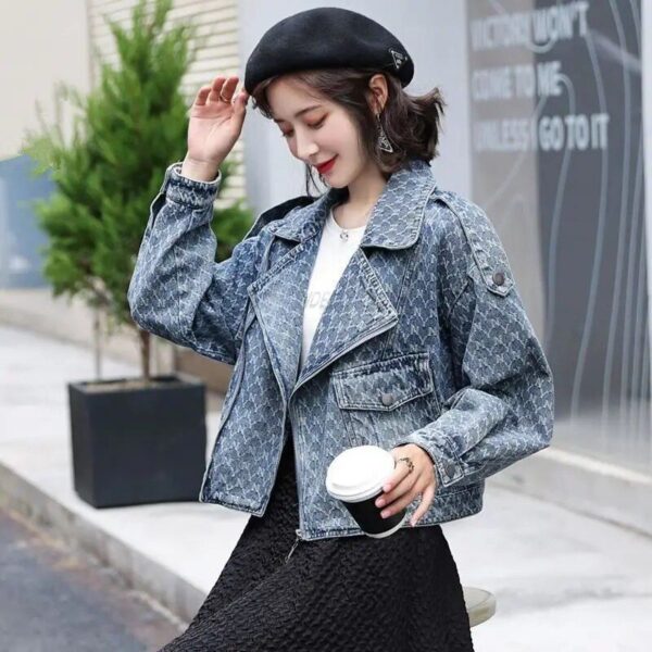 Spring/Autumn Vintage Denim Jacket – Women’s Casual Chic Commuter Coat