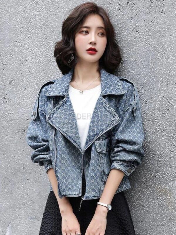 Spring/Autumn Vintage Denim Jacket - Women's Casual Chic Commuter Coat - Image 2