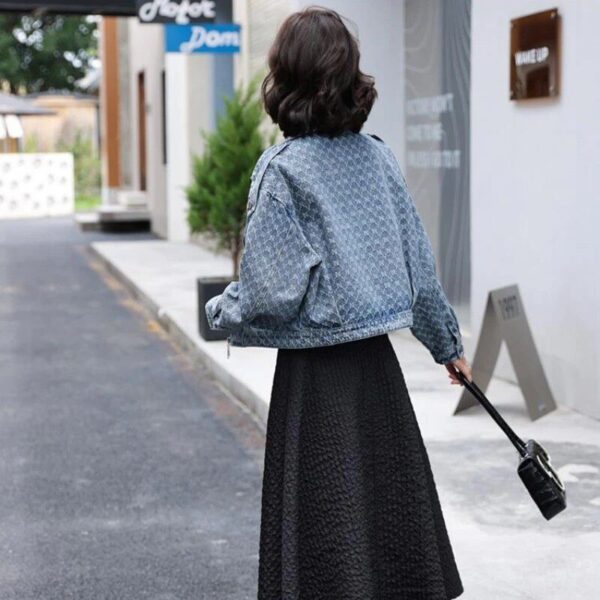 Spring/Autumn Vintage Denim Jacket – Women’s Casual Chic Commuter Coat