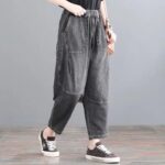 High Waist Vintage Mom Jeans - Casual Loose Fit Plus Size Denim