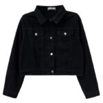 Spring/Summer Denim Short Coat - Women's Casual Polo Collar Jacket