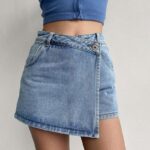 Chic Asymmetrical Mini Denim Skirt - Summer Slim Fit Streetwear Essential