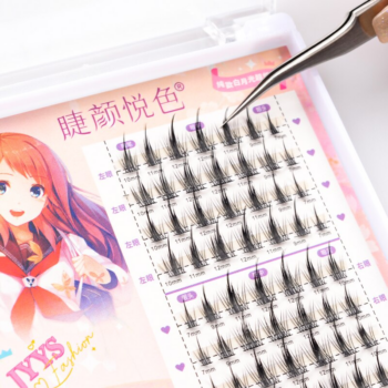Manga-Inspired Fluffy Natural Long Cluster Lashes – Synthetic Heat Bonded Extensions