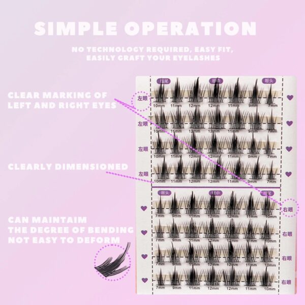 Manga-Inspired Fluffy Natural Long Cluster Lashes – Synthetic Heat Bonded Extensions