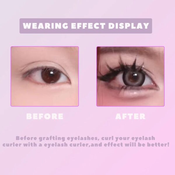 Manga-Inspired Fluffy Natural Long Cluster Lashes – Synthetic Heat Bonded Extensions