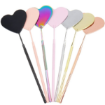 Heart-Shaped Eyelash Extension Inspection Mirror: Magnifying Long-Handle Makeup Tool