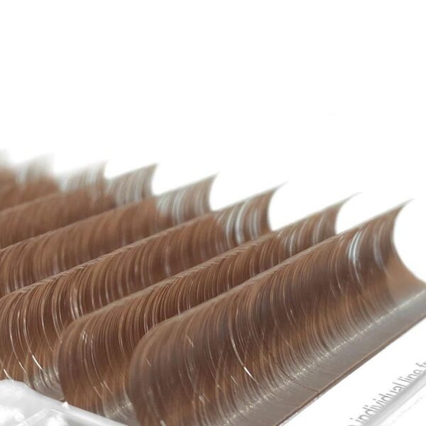 Colorful Mink-Effect Lash Extensions: Caramel, Brown, Teal, Mocha Shades