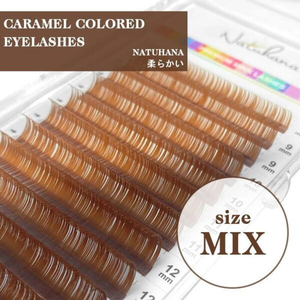Colorful Mink-Effect Lash Extensions: Caramel, Brown, Teal, Mocha Shades
