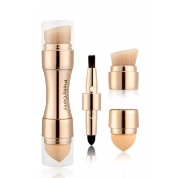 4-in-1 Multi-functional Makeup Brush Set: Foundation, Eyebrow, Shadow, Concealer, Eyeliner, Blush, & Powder