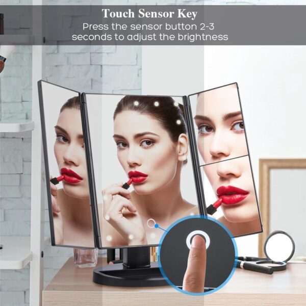 Lux 22-LED Touch Dimmer Makeup Mirror with 10X Magnification