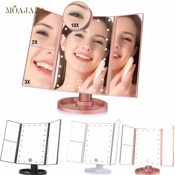 Lux 22-LED Touch Dimmer Makeup Mirror with 10X Magnification