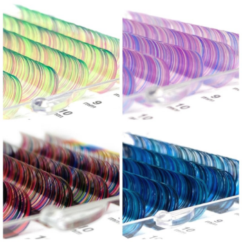 Colorful Mink Eyelash Extensions – Mixed Lengths, Handmade, Soft Synthetic PBT Fiber