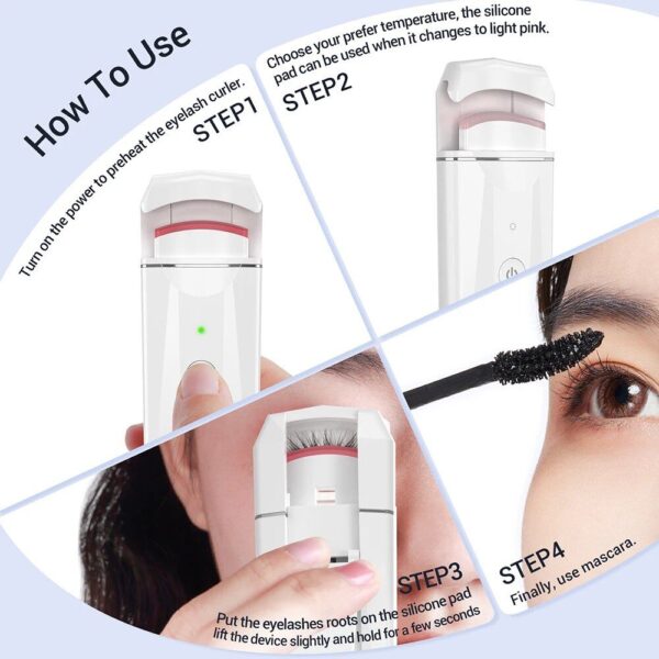 Rechargeable Electric Eyelash Curler: Long-Lasting Curl & Heated Clip