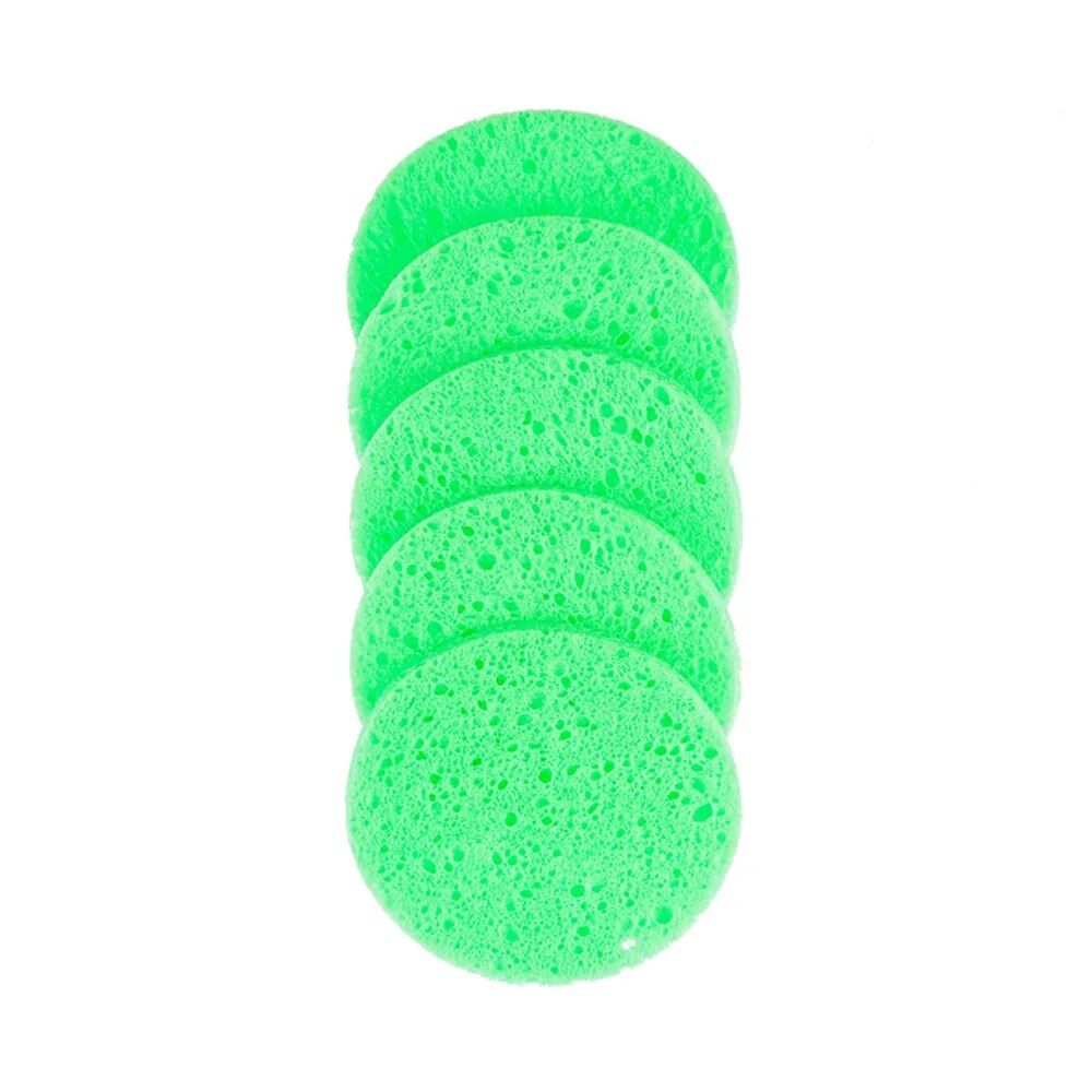 10cm Natural Cellulose Facial Cleansing Sponges – 5 Pack Soft Makeup Remover Puffs