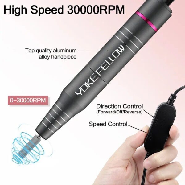 High-Speed Electric Nail Drill Machine – 35,000 RPM, Multi-functional Manicure Set