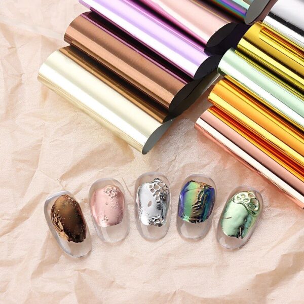 10-Piece Matte Metallic Nail Foil Set - Image 5