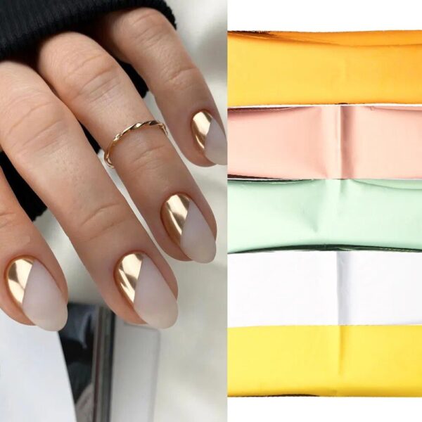 10-Piece Matte Metallic Nail Foil Set - Image 3