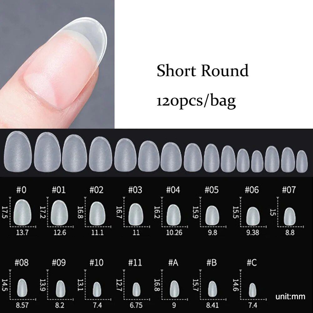 120pcs Matte Almond Oval Sculpted Press-On Nail Tips