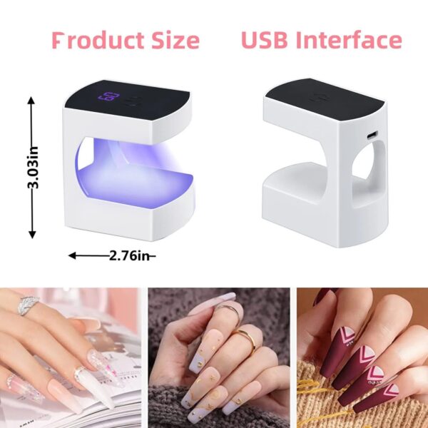 Compact UV LED Nail Dryer – Portable Mini Gel Lamp with USB, Perfect for Home & Travel