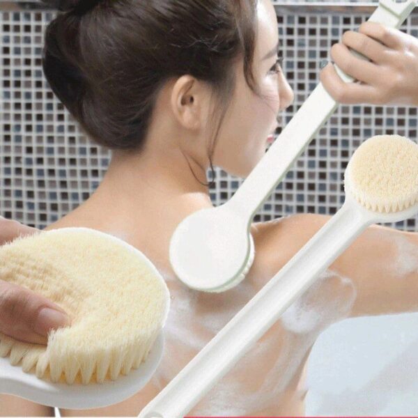 Long-Handle Exfoliating Bath Brush – Skin Massager & Shower Scrubber