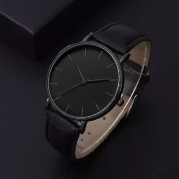Elegant Men’s Leather Band Quartz Watch: Simple and Sophisticated Business Wristwatch