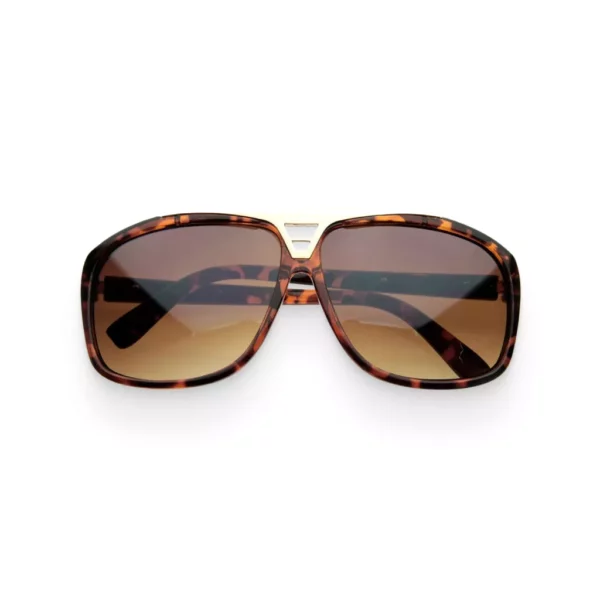 Tortoise Stunna Plastic Aviator Sunglasses - Image 2