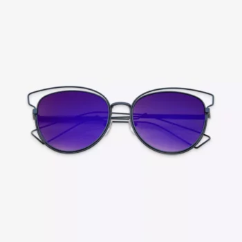 Women’s Blue Gradient Wire-Detail Sunglasses